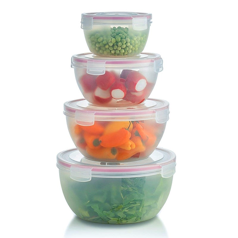 Komax Biokips Mixing Bowls with Lids Set â€“ Multi-Use, Stackable Airtight Food Storage Containers â€“ BPA-Free Salad Bowls with Lids â€“ Microwave & Dishwasher Safe Meal Prep Container Set of 4 - Image 1